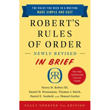 Robert's Rules of Order Newly Revised in Brief, 3rd Edition