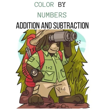 Color by Numbers Addition and Subtraction: math coloring books for kids