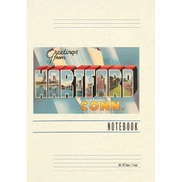 Vintage Lined Notebook Greetings from Hartford