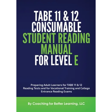 TABE 11and 12 Consumable Student Reading Manual for Level E
