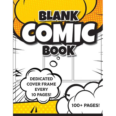 Blank Comic Book (Yellow): 8.5"x11" 100+ Pages of Blank Panels to Create Your Own Comic! Different Frames on Every Spread; Space for Covers Every 10 P