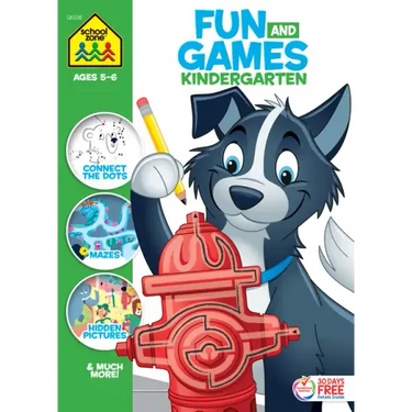 School Zone Fun and Games Kindergarten Activity Workbook