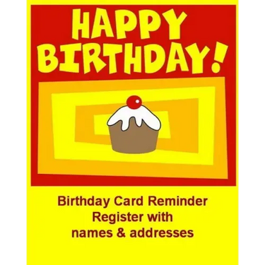 Birthday Card Reminder Register with names & addresses