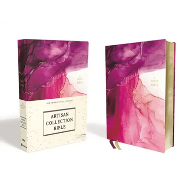 Niv, Artisan Collection Bible, Cloth Over Board, Pink, Art Gilded Edges, Red Letter Edition, Comfort Print