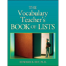 The Vocabulary Teacher's Book of Lists
