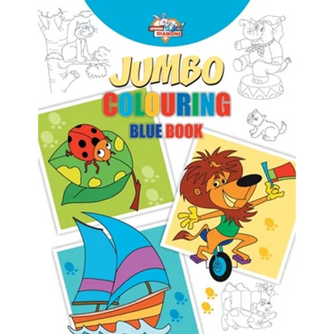 Jumbo Colouring Blue Book for 4 to 8 years old Kids Best Gift to Children for Drawing, Coloring and Painting
