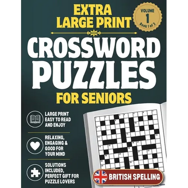 Extra Large Print Crossword Puzzles for Adults and Seniors: Easy to Read Puzzles with Solutions