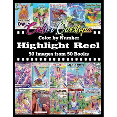 Color By Number Highlight Reel - 50 Images from 50 Books: Greatest Hits Adult Coloring Book