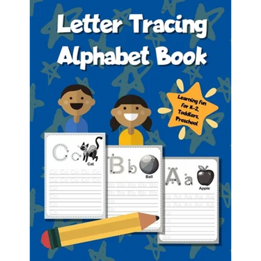 Letter Tracing Alphabet Book: ABC Learning Workbook for Kids - Toddlers, Preschool, K-2 - Blue