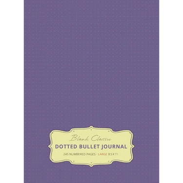 Large 8.5 x 11 Dotted Bullet Journal (Lavender #12) Hardcover - 245 Numbered Pages