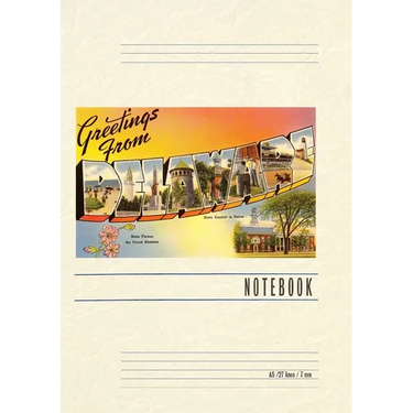 Vintage Lined Notebook Greetings from Delaware