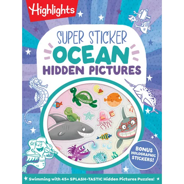 Super Sticker Ocean Hidden Pictures: Hidden Pictures Puzzle Book with Splash-Tastic Ocean Scenes, Sharks, Mermaids, Leaping Dolphins and Aquatic Holog