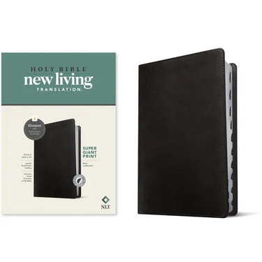 NLT Super Giant Print Bible, Filament Enabled (Leatherlike, Black, Indexed, Red Letter)