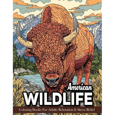 American Wildlife: Coloring Book For Adults Beautiful Wildlife Scenes With Forest Animals, Fauna, Birds And More!