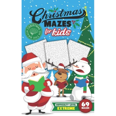 Christmas Mazes for Kids 69 Mazes Difficulty Level Extreme: Fun Maze Puzzle Activity Game Books for Children - Holiday Stocking Stuffer Gift Idea - Sa