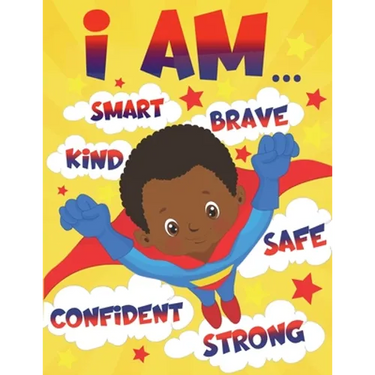 I Am: Empowering African American Coloring Book for Boys with Positive Affirmations for Little Black & Brown Boys with Natural Curly Hair