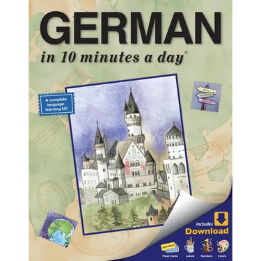 German in 10 Minutes a Day: Language Course for Beginning and Advanced Study. Includes Workbook, Flash Cards, Sticky Labels, Menu Guide, Software, Glo