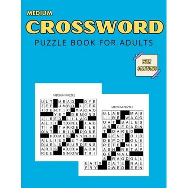 Medium Crossword Puzzle Books For Adults: for Men, Women, and Seniors with solutions