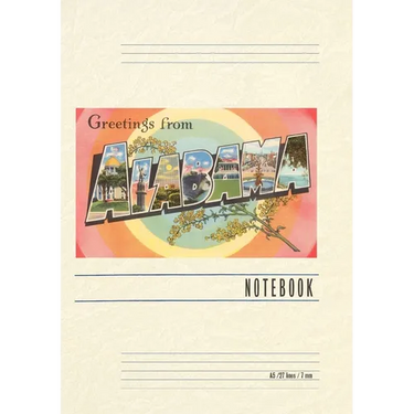Vintage Lined Notebook Greetings from Alabama