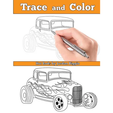 Trace and Color: Hot Rods: Adult Activity Book