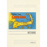 Vintage Lined Notebook Greetings from Cape Cod, Mass., Map