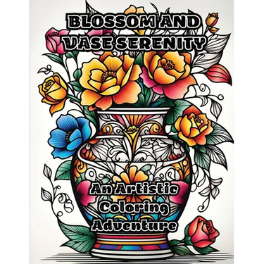 Blossom and Vase Serenity: An Artistic Coloring Adventure