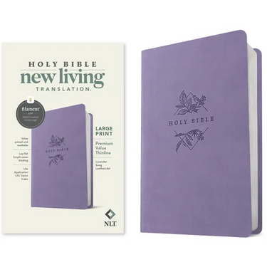 NLT Large Print Premium Value Thinline Bible, Filament Enabled (Leatherlike, Lavender Song)