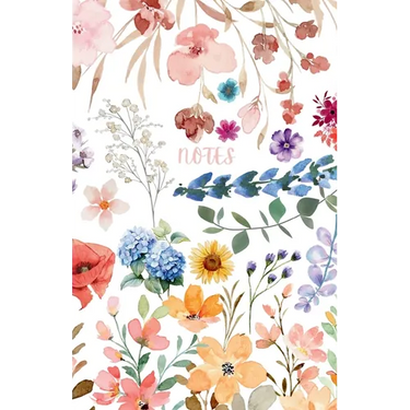 Colourful Floral Notebook: Watercolour Flower Journal Diary Sketchbook