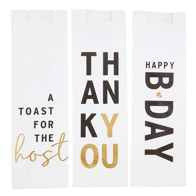 Party Assortment Paper Wine Bags | 6 Pieces | For Gifting by The Bullish Store