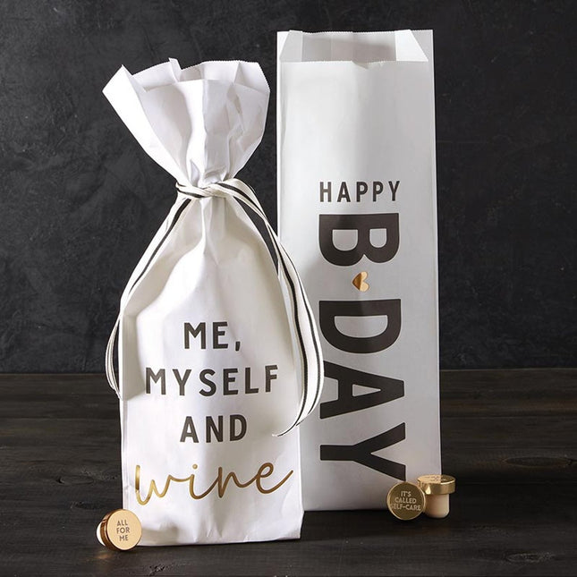 Party Assortment Paper Wine Bags | 6 Pieces | For Gifting by The Bullish Store