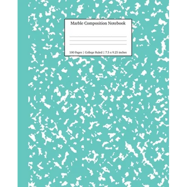Marble Composition Notebook College Ruled: Turquoise Marble Notebooks, School Supplies, Notebooks for School