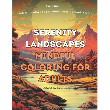 Serenity Landscapes: Mindful Coloring for Adults,: Adult coloring book, Relaxing Book to Calm your Mind and Stress Relief, 50 Designs of Re