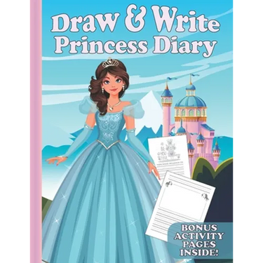 Draw & Write Princess Diary: Cute Writing And Drawing Story Paper For Girls - Primary Composition Journal for Kids - Handwriting Practice Book - Bo