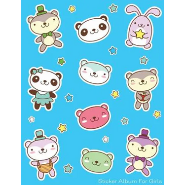 Sticker Album For Girls: 100 Plus Pages For PERMANENT Sticker Collection, Activity Book For Girls, Blue - 8.5 by 11