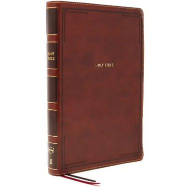 Nkjv, Thinline Bible, Giant Print, Leathersoft, Brown, Thumb Indexed, Red Letter Edition, Comfort Print: Holy Bible, New King James Version