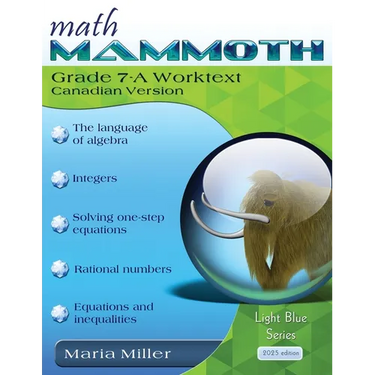 Math Mammoth Grade 7-A Worktext, Canadian Version