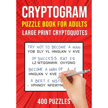 Cryptograms Puzzle Books for Adults: 400 Large Print Cryptoquotes / Cryptoquips Puzzles