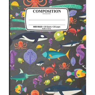 Composition Notebook: Notebook for School Office Home Student Teacher Use Wide Ruled - 100 Sheets - 200 Pages - 9 1/4 X 7 1/2 In. / 24.77 X 19.0cm