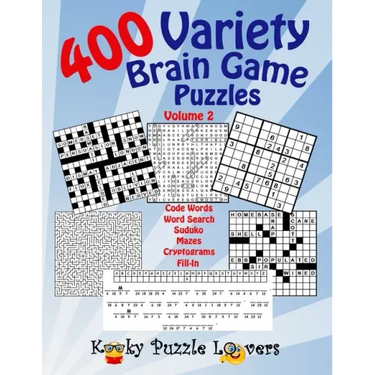 Variety Brain Game Puzzle Book, Volume 2: 400 Puzzles