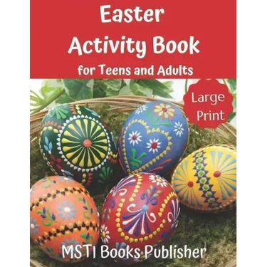 Easter Activity Book for Teens and Adults: Large Print Easter Themed Puzzles and Brain Game: Word Search, Word Scramble, Cryptograms and Number Search