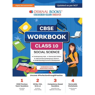 Oswaal CBSE Workbook Social Science Class 10 Updated as per NCF For better results For 2024 Exam