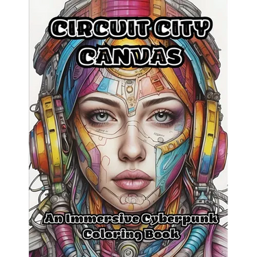 Circuit City Canvas: An Immersive Cyberpunk Coloring Book