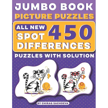 Jumbo Book Picture Puzzles: All New - Spot 450 Differences! Brain Games: How Many Differences Can You Find?: Activity Book