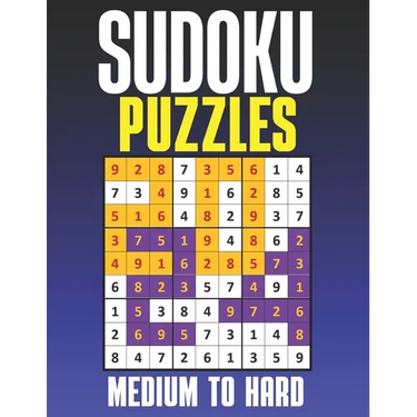 Sudoku Puzzles: Medium & Hard Sudoku Puzzles Suduko Books for Adults with Full solutions.