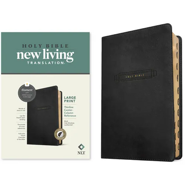 NLT Large Print Thinline Center-Column Reference Bible, Filament Enabled (Leatherlike, Black Holy Windows, Indexed, Red Letter)