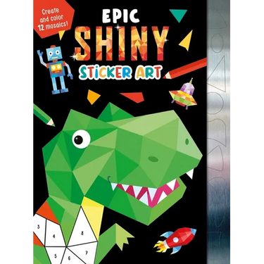 Epic Shiny Sticker Art: Create and Color 12 Mosaics!