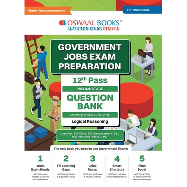 Oswaal Government Exams Question Bank 12th Pass Logical Reasoning for 2024 Exam