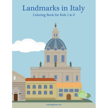 Landmarks in Italy Coloring Book for Kids 1 & 2