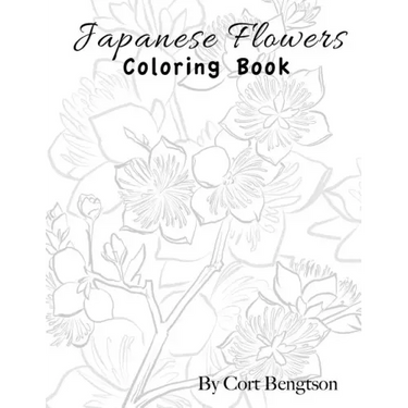 Japanese Flowers Coloring Book