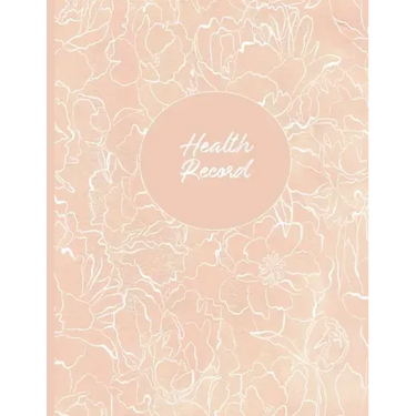 Health Record: Daily Home Monitoring of Blood Pressure, Glucose, and Heart Rate, Large Floral Cover